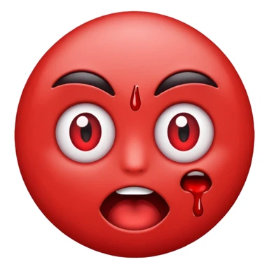 Standard emoji but with bleeding eyes sticker