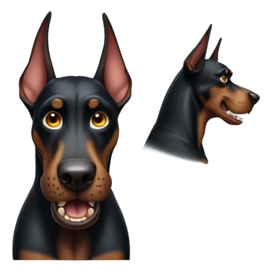 Angry black Doberman  sticker