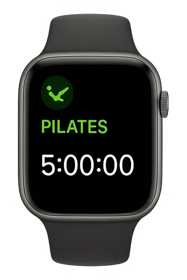 smartwatch con modalità attiva di pilates che segna 5 ore di pilates, REALISTICA 4K sticker