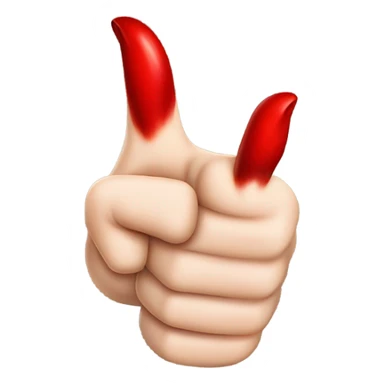The devil's hand gives a thumbs up sticker