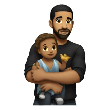drake holding a child sticker