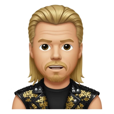 James Hetfield with long dark blonde hair, black sequin outfit  sticker