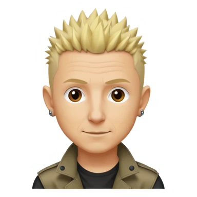 Chester Bennington blonde spike hair sticker