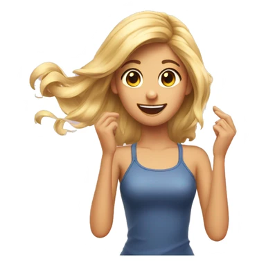 make an emoji of a girl twirling her hair make her flirt sticker