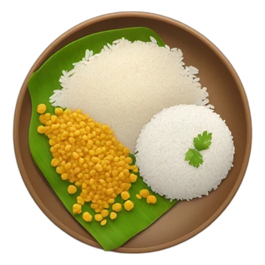 A plate with Indian jeera rice and dal sticker