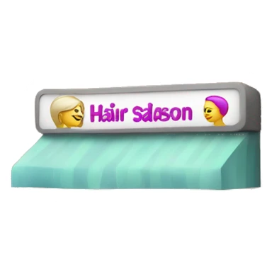 a store that says hair salon on its sign sticker