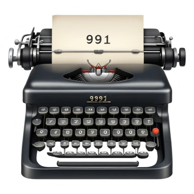 a typewriter that says 99+1 sticker