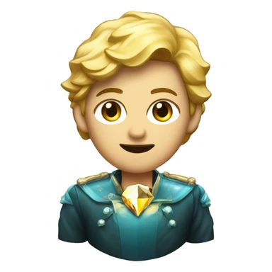 Persona con un logo de un diamante en dorado en su pol sticker