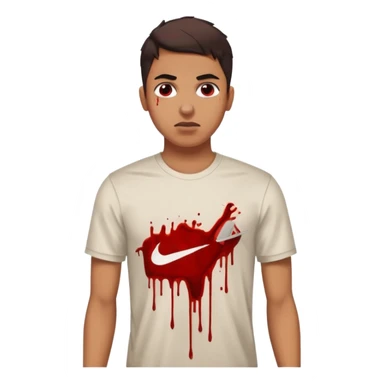Ragazzo con la maglia della Nike e fighissimo con sangue addosso che dice Gabriele è il migliore! sticker