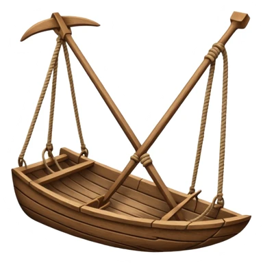 An emoji of an ancient Egyptian wooden plow with a rope handle. sticker