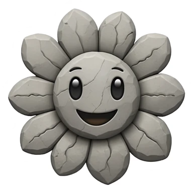 a flower made of smiling rocks sticker