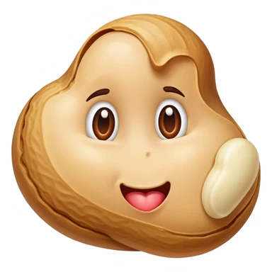 A peanut drooling with heart eyes sticker