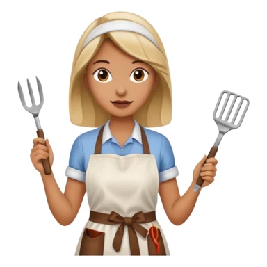 mujer haciendo asado sticker