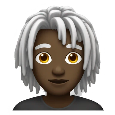 black man with short white dreads that cover his face sticker