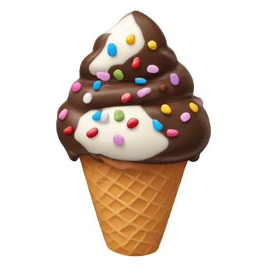 Ice cream cone with chocolate and sprinkles sticker