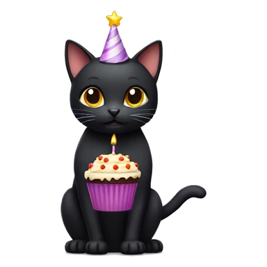 Black Cat With A Birthday Cake sticker