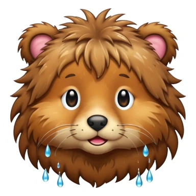 wet furry animal sticker