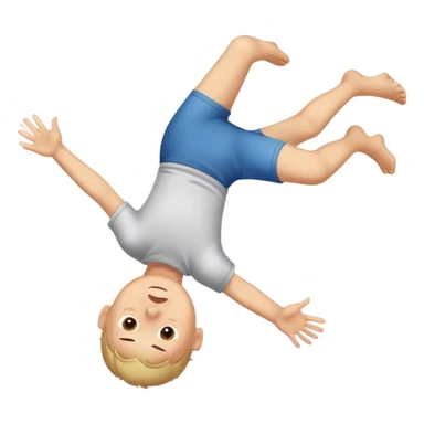 happy little boy doing a somersault sticker