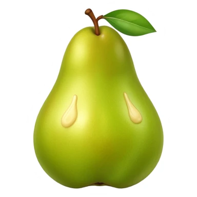 Birne mit Butter und süßen gesichg sticker