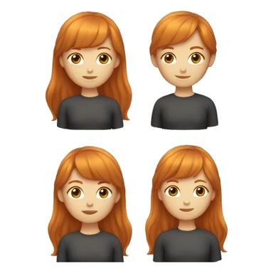 Ginger girl with bangs sticker