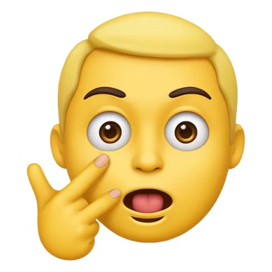 A emoji face with a finger in his mouth sticker