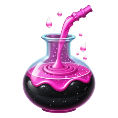 Black hot pink potion with sparkles and glitter sticker