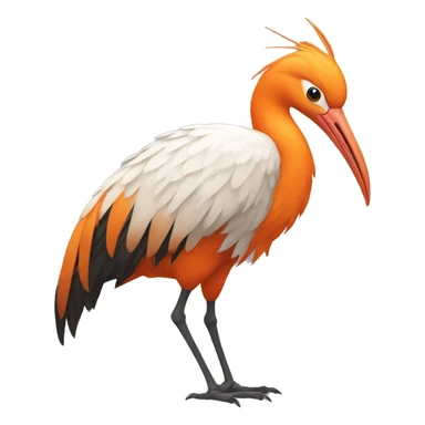 Orange Crane bird with orange feathers sticker