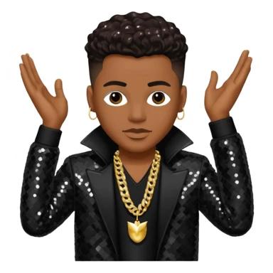 Donald DeVante Swing DeGrate from Jodeci/K-Ci & JoJo with dark brown, black sequin outfit sticker