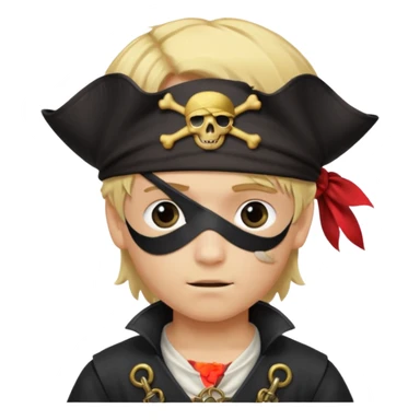 boy with blond hair that is dressed as a pirate sticker