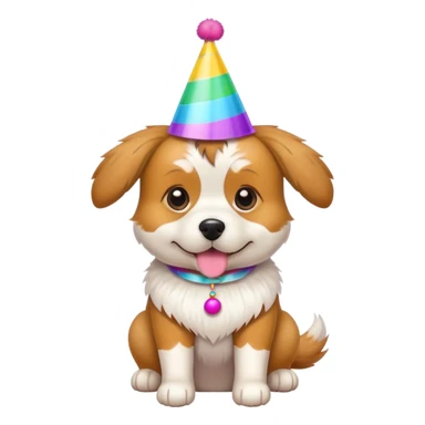 cute dog wearing a party hat sticker