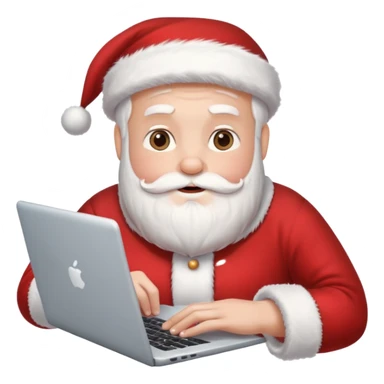 santa god with laptop, direct sticker