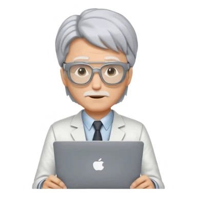 Je veux que tu me crées un personnage derrière un écran d'ordinateur qui ressemble à doc de retour vers le futur sticker