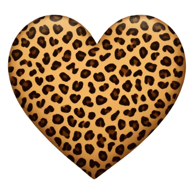 Leopard print heart sticker