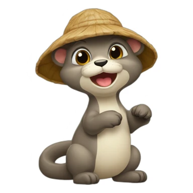 tourtue sur loutre sticker