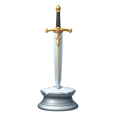 sharp sword in snow pedestal sticker