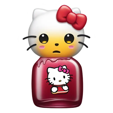 Hello kitty crying tears sad holding Hennessy bottle😭  sticker