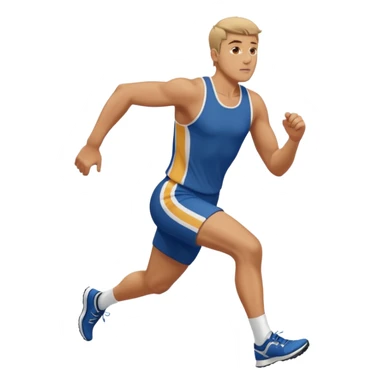 tall, stocky man running in a track meet sticker