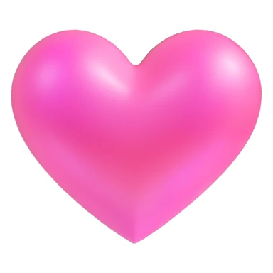 3D emoji style pink heart with holographic shimmer effect sticker