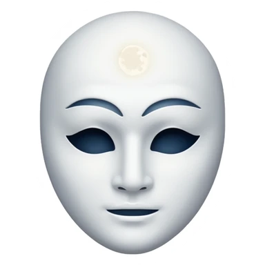 blank white masculine mask moon crescent hole  on forehead  sticker