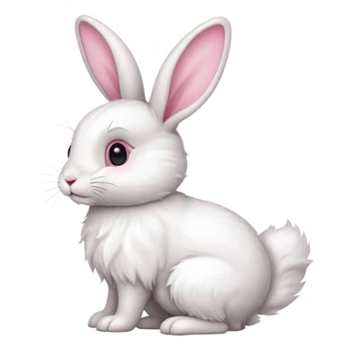 side view of bunny rabbit with fluffy tail sticker