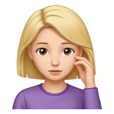 girl tucking hair behind her ear sticker