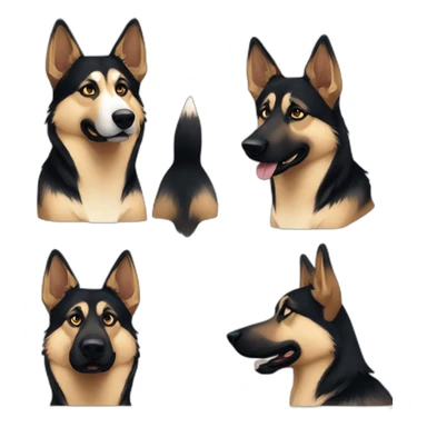 German shepherd husky mix dark mix sticker