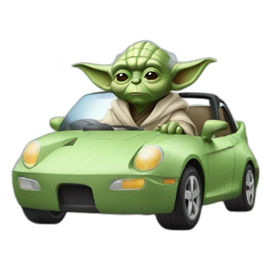 Yoda driving a car sticker
