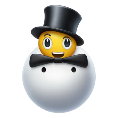 Bowling Ball wearing a top hat sticker