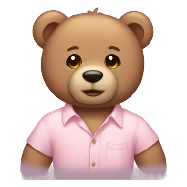Teddy bear with a light pink shirt aesthetic  sticker