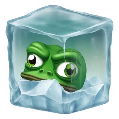 pepe the frog inside on icecube sticker