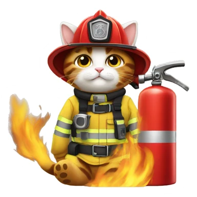 cat firefighter sticker