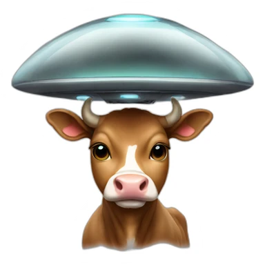 Ufo aspiring a cow sticker