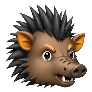 wild boar, punk hair sticker