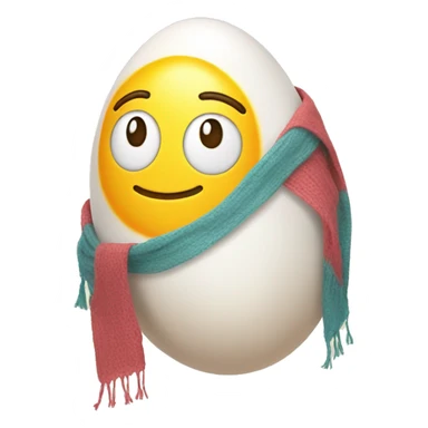 sunny side up egg wearing a scarf sticker